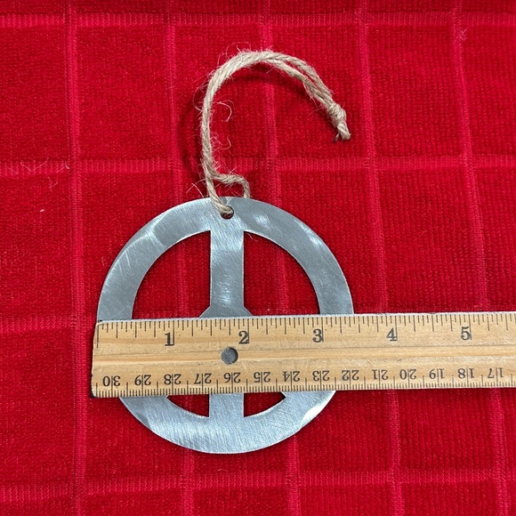 Peace Sign Steel Christmas Ornament - Picture 2 of 2